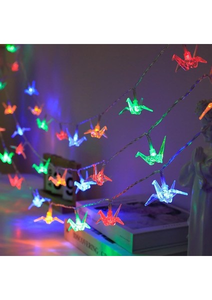 Pille Çalışan Dize Işıklar, Kız Odası Dekorasyonları Için 2 Modlu Noel Işıkları ile 3m 20LED Iç Mekan Peri Işıkları (Vinç, Çok Renkli) (Yurt Dışından)