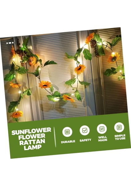Dize Dize Ayçiçeği Lambası Ev Dekorasyonu Pil LED Pil Işıkları Dize Ayçiçeği Dize Işık LED Dize Lamba LED Işık Dize Plastik Sarı Iç Mekan Dize Işık (Yurt Dışından)