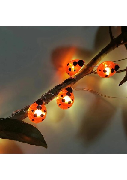 Uğur Böceği Noel Peri Işıkları, 3m 30LED Böcek Dize Işıklar Su Geçirmez Kapalı Dize Işıklar Gümüş Tel Pil Gücü (Kırmızı) (Yurt Dışından) modelleri