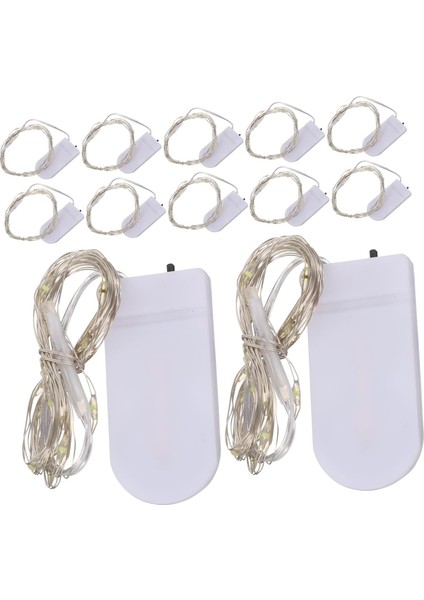 Peri Işıkları 12 Adet Dize LED Bakır Tel Işık Dizisi Düğün Dekoru Peri Işıkları Pilli Düğün Töreni Süslemeleri Pille Çalışan Noel Işıkları Süslemeleri Hediye Işık Direği (Yurt Dışından)