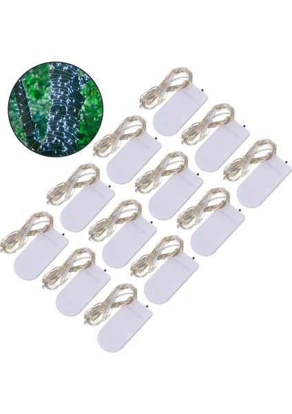 Peri Işıkları 12 Adet Dize LED Bakır Tel Işık Dizisi Düğün Dekoru Peri Işıkları Pilli Düğün Töreni Süslemeleri Pille Çalışan Noel Işıkları Süslemeleri Hediye Işık Direği (Yurt Dışından)