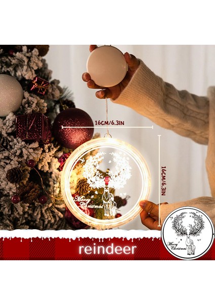 Noel Pencere Işıkları Süslemeleri-Windows Için Büyütülmüş LED Asılı 3D Işıklar, Iç Mekan ve Dış Mekan, Pille Çalışan, Şömine Için Mükemmel, Noel Ağacı, Yatak Odası Dekoru (Ren Geyi (Yurt Dışından) fiyatları