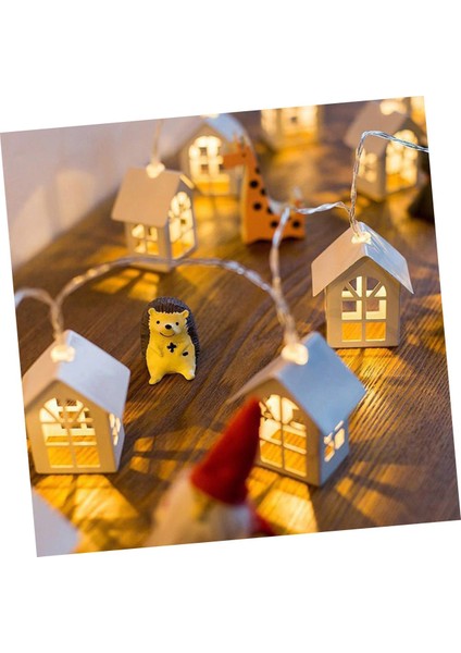 Adet Dize Minik Ev Dize Işıklar Pil Fener Noel Işıkları Dış Mekan LED Dekor LED Noel Işıkları Şömine Fener Fotoğraf Kabini Prop Pvc Beyaz Bahçe Dekor Işığı Olmadan (Yurt Dışından) fiyatları