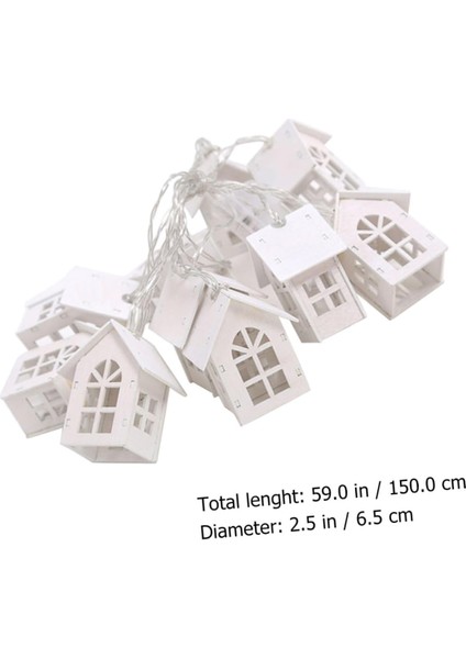 Adet Dize Minik Ev Dize Işıklar Pil Fener Noel Işıkları Dış Mekan LED Dekor LED Noel Işıkları Şömine Fener Fotoğraf Kabini Prop Pvc Beyaz Bahçe Dekor Işığı Olmadan (Yurt Dışından) modelleri