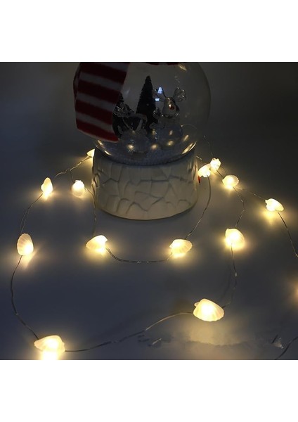 Deniz Perisi Dize Işık, 3m 30LED Plaj Dize Işıklar Okyanus Dekor Dize Işıklar Gümüş Tel Pil (Kabuk) (Yurt Dışından)