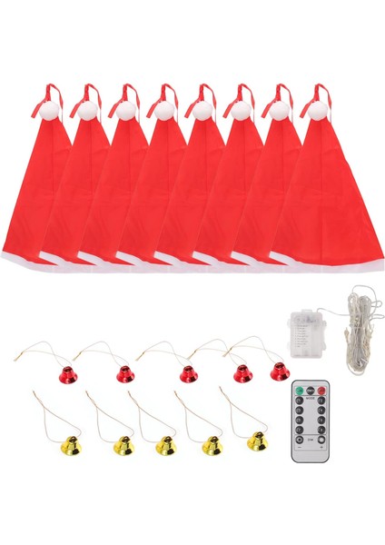 Asılı Işıklı Parlayan Noel Baba Şapkaları, Çanlarla, Noel Noel Baba Şapkası Işık Dekorasyonu, Pille Çalışan Peri, LED Dize Işık Işıkları, Yumuşak Materia, Iç Mekan, Dış Mekan, Noel (Yurt Dışından)