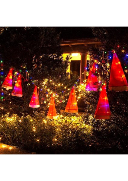 Asılı Işıklı Parlayan Noel Baba Şapkaları, Çanlarla, Noel Noel Baba Şapkası Işık Dekorasyonu, Pille Çalışan Peri, LED Dize Işık Işıkları, Yumuşak Materia, Iç Mekan, Dış Mekan, Noel (Yurt Dışından)