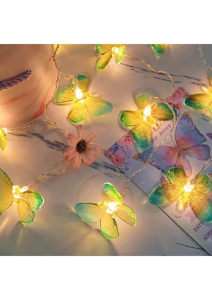 Kelebek Dize Işıklar, 10FT 20 LED Pil Kumandalı Gece Lambası Bakır Tel Peri Işık Dekor Yatak Odası Parti Bahçe Düğün Dekorasyon Için Kapalı (Yeşil) (Yurt Dışından) modelleri