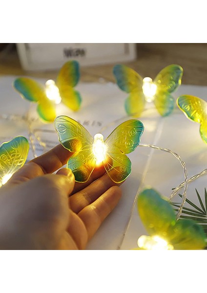 Kelebek Dize Işıklar, 10FT 20 LED Pil Kumandalı Gece Lambası Bakır Tel Peri Işık Dekor Yatak Odası Parti Bahçe Düğün Dekorasyon Için Kapalı (Yeşil) (Yurt Dışından) indirimleri