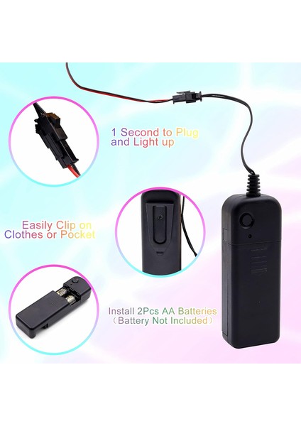 5in1 30FT (5pack 6ft) Neon Şerit Işık Teli, 3mode Stay/yavaş/hızlı Flaş El Tel Işıklar Pil Kutusu (Pil Yok) Cosplay Elbise Parti Dekorasyonu Için (Kırmızı) (Yurt Dışından) fiyatları