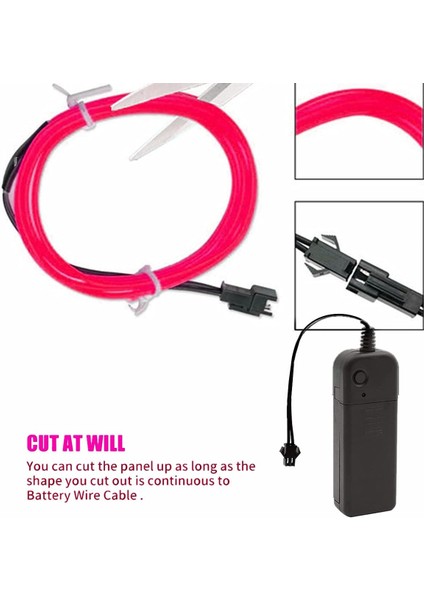 5in1 30FT (5pack 6ft) Neon Şerit Işık Teli, 3mode Stay/yavaş/hızlı Flaş El Tel Işıklar Pil Kutusu (Pil Yok) Cosplay Elbise Parti Dekorasyonu Için (Kırmızı) (Yurt Dışından) fırsatları