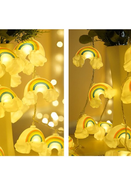 Gökkuşağı Peri Dize Işıklar LED Sıcak Beyaz Noel Kapalı Açık Hava Peri Işıkları Akülü Duvar Lambası Düğün Parti Ev Noel Kreş Hediye Yatak Odası Dekorasyon LED Yuvarlak Isa (Yurt Dışından) fırsatları