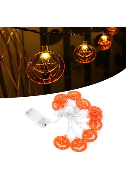 Cadılar Bayramı Balkabağı Dize Işıkları, 10 LED 6.5ft Turuncu Balkabağı Dize Işıkları Akülü Sonbahar Kabak Çelenk Işıkları Kapalı Ev Dış Mekan Şükran Günü Cadılar Bayramı Dekoru (Yurt Dışından)