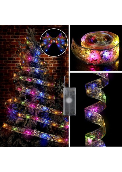 Ağaç Dekorasyonu Için Noel Şerit Işıkları 16.4ft 50 LED Işıklar Noel Ağacı Şeridi Noel Şeridi Peri Işıkları Akülü Bakır Tel Şerit Dize Işıkları (Güzel) (Yurt Dışından)
