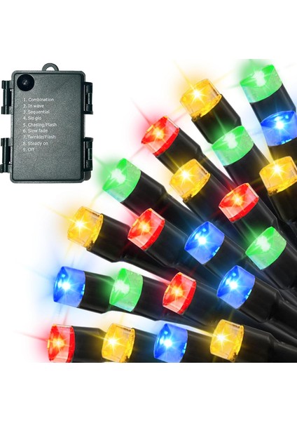 Paket Her 16.5ft 60 LED Pille Çalışan Noel Ağacı Işıkları Kapalı Açık Küme Dize Işıkları Zamanlayıcı ile 8 Mod Koyu Yeşil Tel Peri Işık Noel Veranda Yatak Odası Bahçe Dekor (Yurt Dışından)