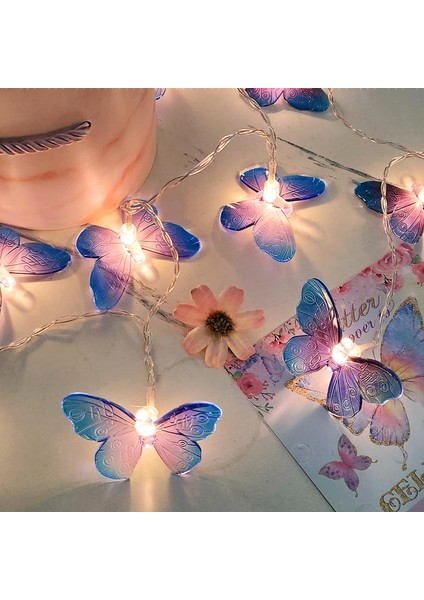 Kelebek Dize Işıklar, 6m 40LED Mor Kelebek Pille Çalışan Kapalı Açık Peri Ev Yatak Odası Partisi Doğum Günü Yaz Bahçesi Düğün Noel Dekorasyonu Için Dekoratif Işıklar (Yurt Dışından) fırsatları