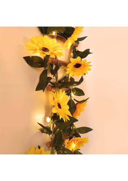 6.56 Ft 40 LED Yapay Ayçiçeği Işıkları Garland, Ayçiçeği Vines ile Ayçiçeği Başları Pille Çalışan Peri Dize Işıkları Kapalı Ev Bahçe Partisi Yatak Odası Düğün Dekor (A) (Yurt Dışından) fiyatları