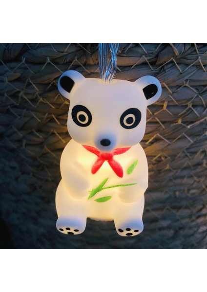 3 M 20 LED Panda Dize Işıkları LED Panda Peri Işıkları Gece Lambası Yatak Odası Bebek Odası Çocuk Odası Doğum Günü Partisi Dekorasyon (Pil ve USB Kumandalı) (Yurt Dışından)