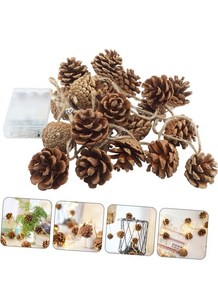 Takım Çam Konisi Dize Işıklar Noel Çam Kozalağı Işıkları Lamba Süsleme Noel Işıkları Kapalı Açık Noel Işıkları Noel Çelenk Işıkları Plastik Pil Süslemeleri (Yurt Dışından) modelleri