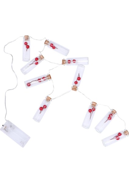 Dilek Şişesi Kırmızı Meyve Işık Dize LED Perde Işıkları Pencere Dize Işık Yıldızlı Dize Işıklar Dış Mekan Işık Dize USB Peri Işıklar Pil LED Noel Dize Lambası Kırmızı Hediye (Yurt Dışından)