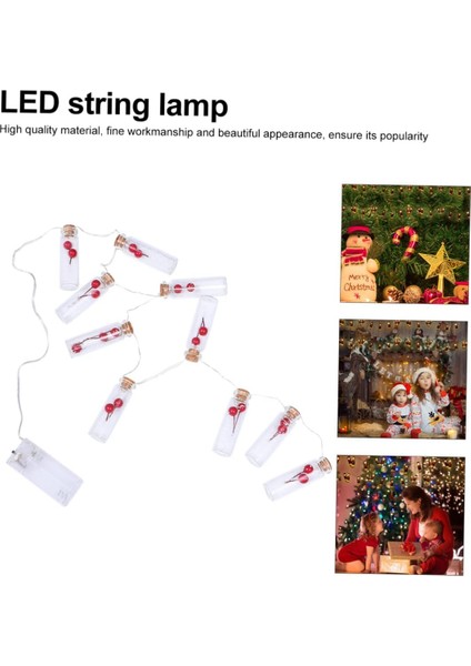 Dilek Şişesi Kırmızı Meyve Işık Dize LED Perde Işıkları Pencere Dize Işık Yıldızlı Dize Işıklar Dış Mekan Işık Dize USB Peri Işıklar Pil LED Noel Dize Lambası Kırmızı Hediye (Yurt Dışından)