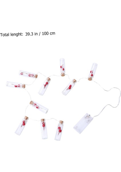 Dilek Şişesi Kırmızı Meyve Işık Dize LED Perde Işıkları Pencere Dize Işık Yıldızlı Dize Işıklar Dış Mekan Işık Dize USB Peri Işıklar Pil LED Noel Dize Lambası Kırmızı Hediye (Yurt Dışından)