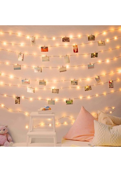 Peri Işıkları Combo - 33FT 100 LED Pille Çalışan Dize Işıklar, 60 Klipsli ve 38FT 96 LED Ateşböceği Işıkları, 8 Mod Oda Yatak Odası Dekoru Patio Garden Par Için Parıldayan Dize Işı (Yurt Dışından)