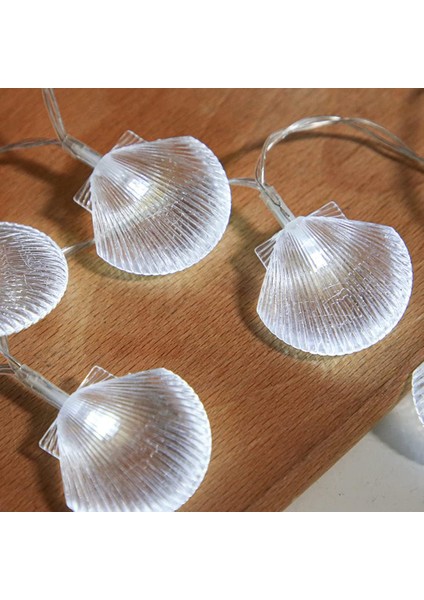 9.8ft 20 LED Deniz Kabuğu Dize Işıkları, Okyanus Teması Plaj Işıkları Pille Çalışan Yanıp Sönen Sıcak Beyaz Işık Partiler Için Tatil Akvaryum Düğünler Bahçeler Plaj (Simülasyon Kab (Yurt Dışından)