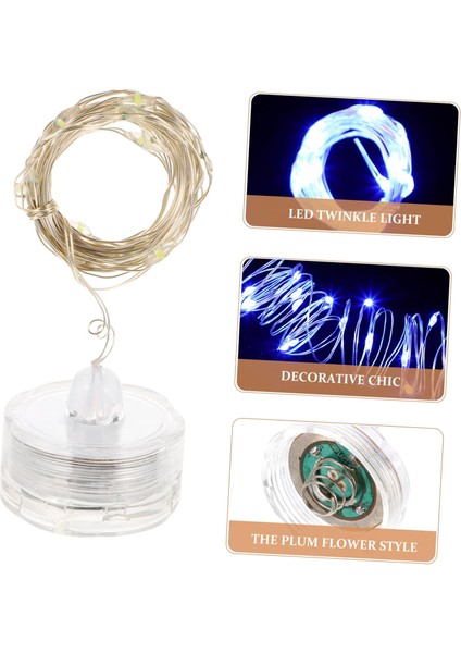 Adet Dize Mum Bakır Tel Işık Dize Dalış Lambası Parti Peri Işıkları Veranda Işıkları Erik Pil Işığı Açık Hava Mum Mini Mum LED Dalış Işığı Mason Bebek Noel Plastik (Yurt Dışından)
