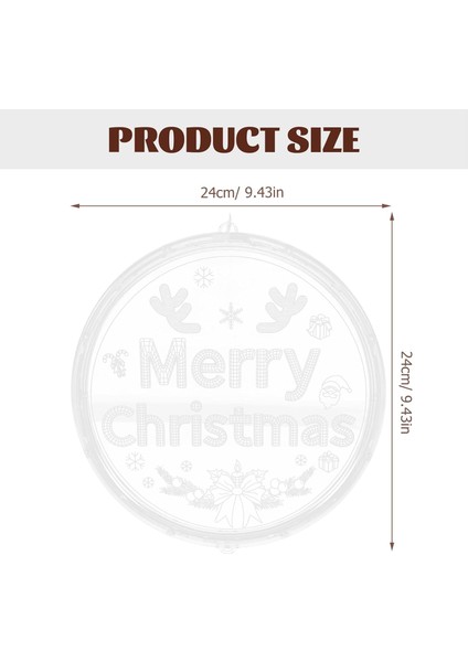 Merry Christmas Pencere Dize Işık Noel Ağacı Dize Işık Yuvarlak 2024 Yeni Yıl Noel Için LED Festival Işığı, Pil Yok (Yurt Dışından)
