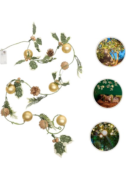 Dize Noel Topu Işık Çubuğu Noel Topu Çelenk Çam Konisi Işık Dize Kırmızı Noel Işıkları Pil LED Şeritler Deco Açık Noel Süs Yatak Odası Için Noel Işıkları (Yurt Dışından)