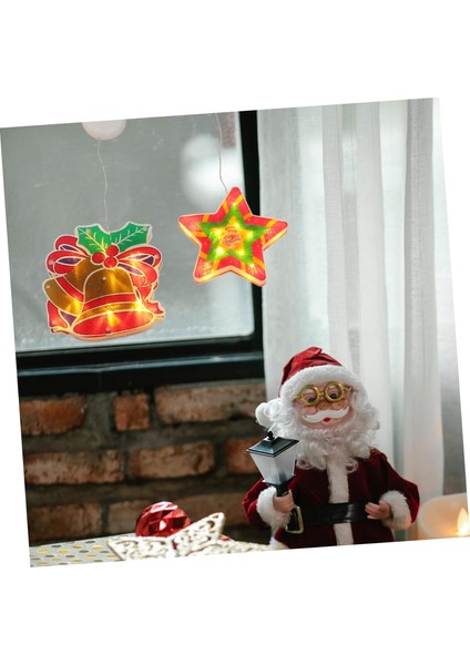 Adet Noel Süslemeleri Noel Emme Işığı Noel Asılı Işık Dekoru Noel Gece Lambası Pil Dize Işıkları Ev Dekorasyonu Astetik Oda Dekoru Noel Vitrin Dekoru (Yurt Dışından)