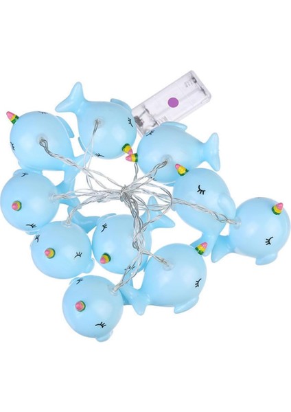 LED Dize Işıklar, Pil Kumandalı Sevimli Balina Peri Işık Asılı Işık Çocuk Odası Yatak Odası Veranda Doğum Günü Partisi Iç Mekan Dış Mekan Dekoru Için 2 Mod (9.8ft 20LED, Sıcak Işık (Yurt Dışından)