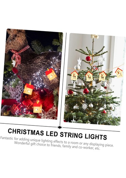 Adet Dize Noel Evi Dize Işıklar LED Noel Geyik Noel Bahçe Süslemeleri LED Peri Işık Ahşap Dekor Çelenk Dekor Açık Peri Işıklar Bahçe Dekor Işık Pil (Yurt Dışından) fırsatları