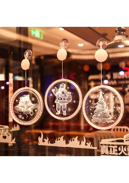 Noel Dize Işık 3D Asılı Işık LED Işık Çan Kar Tanesi Elk Süs Festoon Lambası Pil Lambası Gösterisi Pencere Dekorasyonu Su Geçirmez, Cadılar Bayramı Dekorasyonu (Yurt Dışından)