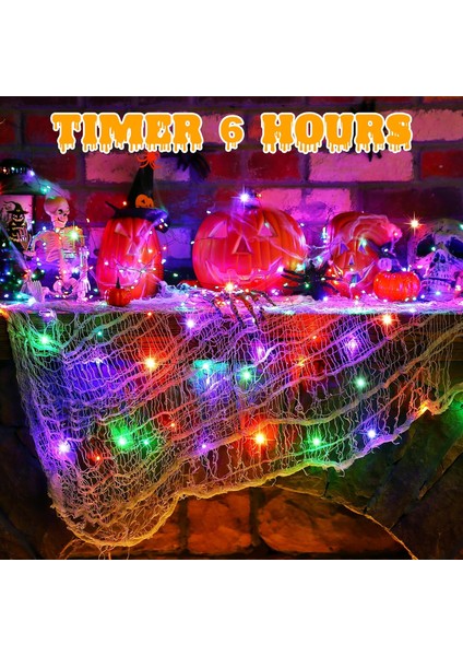 Paket Cadılar Bayramı Peri Dize Işıkları 300 Led, 16,5 Ft 50 Led/paket Zamanlayıcılı Peri Işıkları, Siyah Bakır Tel Işık Dize Pille Çalışan, Parti Için Cadılar Bayramı Peri Dekoru (Yurt Dışından)