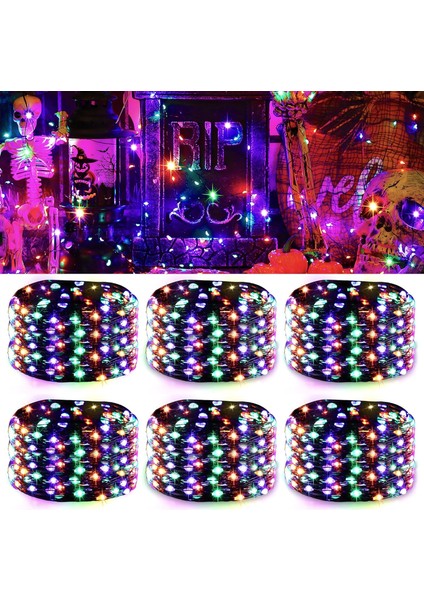 Paket Cadılar Bayramı Peri Dize Işıkları 300 Led, 16,5 Ft 50 Led/paket Zamanlayıcılı Peri Işıkları, Siyah Bakır Tel Işık Dize Pille Çalışan, Parti Için Cadılar Bayramı Peri Dekoru (Yurt Dışından)