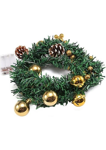 Noel Dize Işıkları Akülü Yapay Çam Iğneleri Işıklı Çelenk, Noel Ağacı Duvar Asılı Düğün Süslemeleri Için Noel Peri Işıkları, 6.5ft / 10FT (Yurt Dışından)