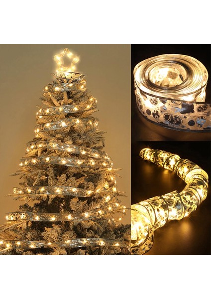LED Şerit Noel Işıkları, Noel Süslemeleri Kapalı 50LED Akülü Noel Ağacı Için Noel Dize Işıkları, Parti Dekorasyonu Kapalı Açık Asılı Dekorasyon. (Yurt Dışından)