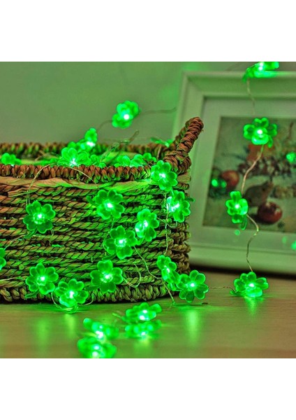 Yonca Dize Işıklar, 3m 30LED Dört Yapraklı Yonca Işık Noel Baba Şapkası Dize Işıklar Kapalı Dize Işıklar Gümüş Tel Pil (Yonca) (Yurt Dışından) modelleri