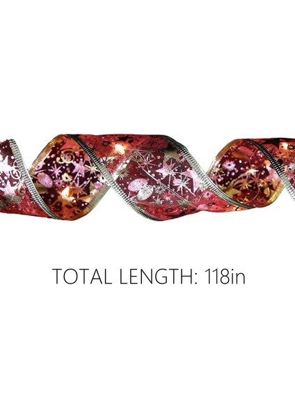 Noel Ağacı LED Şerit Işıklar, 9.84FT Akülü Noel Peri Dizeleri Işıklar Noel Süslemeleri Çift Katmanlı Bakır Tel Şerit Yaylar Parti Düğünleri Için Işıklar Yeni Yıl Hint (Yurt Dışından)