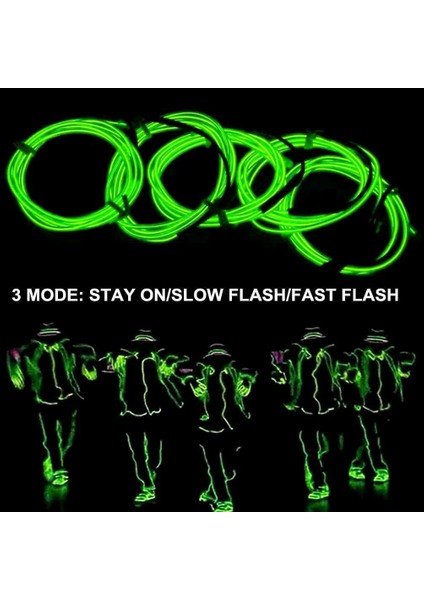 5in1 30FT (5pack 6ft) Yumuşak Neon Şerit Işık Teli, 3mode Stay/yavaş/hızlı Flaş El Tel Işıklar Pil Kutusu (Pil Yok) Cosplay Elbise Parti Dekorasyonu Için (Yeşil) (Yurt Dışından)