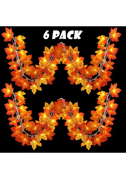 Adet Güz Dize Işıklar 60FT/120 LED Işıklı Güz Garland Akçaağaç Yaprakları Dize Işıklar Su Geçirmez Pille Çalışan Şükran Günü Işıkları Sonbahar Hasadı Cadılar Bayramı Ev Dekoru (Yurt Dışından)