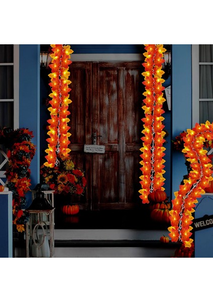 Adet Güz Dize Işıklar 60FT/120 LED Işıklı Güz Garland Akçaağaç Yaprakları Dize Işıklar Su Geçirmez Pille Çalışan Şükran Günü Işıkları Sonbahar Hasadı Cadılar Bayramı Ev Dekoru (Yurt Dışından) fiyatları