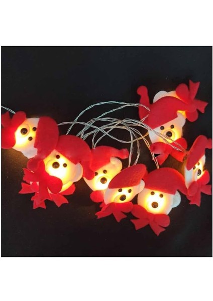 Noel Dize Işıkları 10 LED Kardan Adam Işıkları 10 Ft USB / Pille Çalışan Noel Işıkları, Noel Baba Kardan Adam Kafaları Dekorasyon Dize Işık Pille Çalışan Noel, Bahçe, Parti, I (Yurt Dışından)