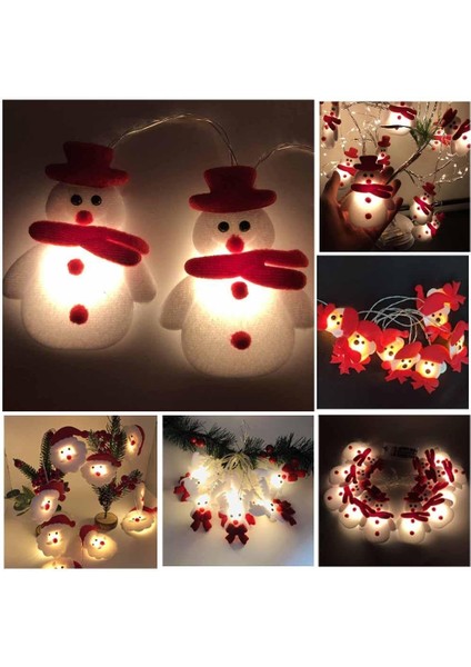 Noel Dize Işıkları 10 LED Kardan Adam Işıkları 10 Ft USB / Pille Çalışan Noel Işıkları, Noel Baba Kardan Adam Kafaları Dekorasyon Dize Işık Pille Çalışan Noel, Bahçe, Parti, I (Yurt Dışından) fırsatları
