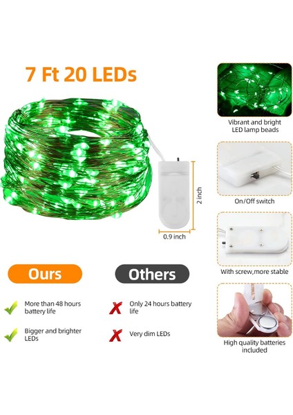Pille Çalışan Dize Işıklar, 24 Paket 6.5ft 20 LED Mini Gümüş Tel Akülü Ateşböceği Peri Dize Işıklar Düğün Yatak Odası Festivali Parti Noel Masa Süslemeleri Için (G) (Yurt Dışından) fiyatları