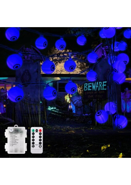 15FT Cadılar Bayramı Dize Işıkları Mavi, Cadılar Bayramı Ağacı Süslemeleri Için 30 LED Su Geçirmez Dize Işıkları, Pille Çalışan (Yurt Dışından)