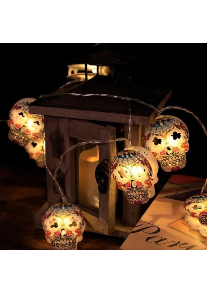 Cadılar Bayramı Balkabağı Dize Işık, 118IN 20 LED 3D Pil Kumandalı Sıcak Beyaz Hayalet Örümcek Kafatası Kabak Göz Küresi Peri Işıkları Kapalı Açık Yatak Odası Camper Dekor Parti Sü (Yurt Dışından)