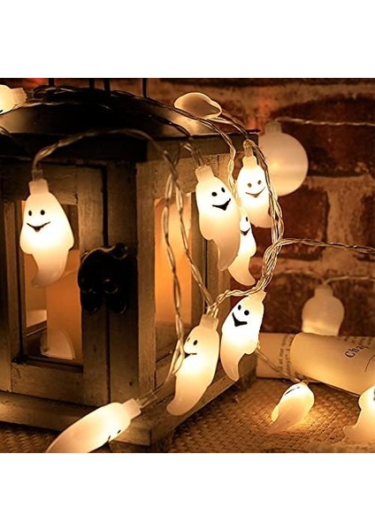 Cadılar Bayramı Balkabağı Dize Işık, 118IN 20 LED 3D Pil Kumandalı Sıcak Beyaz Hayalet Örümcek Kafatası Kabak Göz Küresi Peri Işıkları Kapalı Açık Yatak Odası Camper Dekor Parti Sü (Yurt Dışından)
